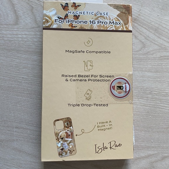 Isla Rae iPhone 16 Pro Max Magnetic Phone Case Tan Expresso Martini Collage NIB - Picture 5 of 5